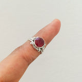 'Bohmin' Ruby 925 Solid Sterling Silver Ring