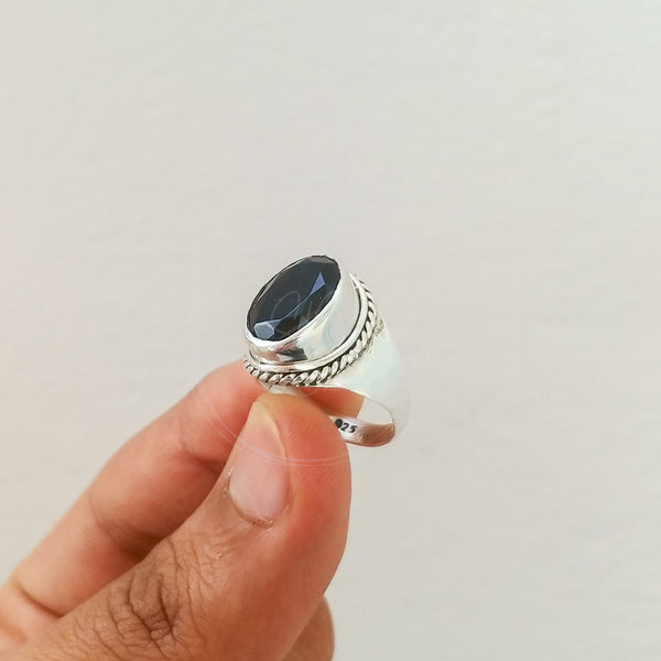 'BIA' Black Onyx 925 Solid Sterling Silver Ring