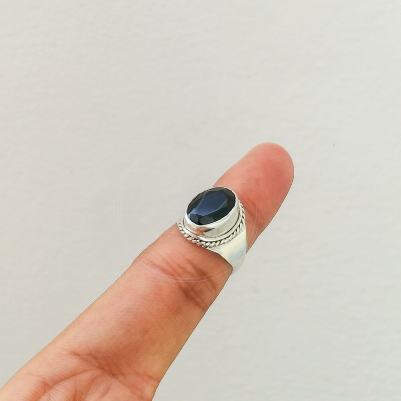 'BIA' Black Onyx 925 Solid Sterling Silver Ring