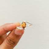 'Minimalist' Citrine 925 Solid Sterling Silver Ring