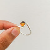 'Minimalist' Citrine 925 Solid Sterling Silver Ring