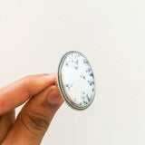 'Modern' Dendritic Opal 925 Solid Sterling Silver Ring