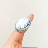 'Modern' Dendritic Opal 925 Solid Sterling Silver Ring