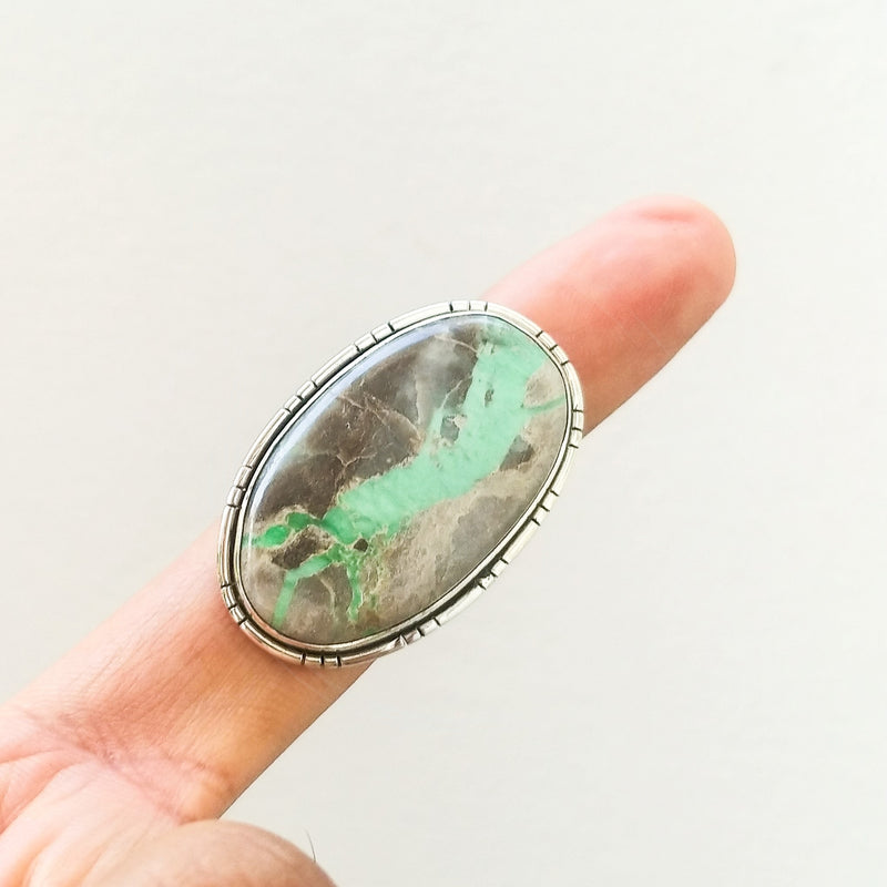 'RHEA' Variscite 925 Solid Sterling Silver Ring