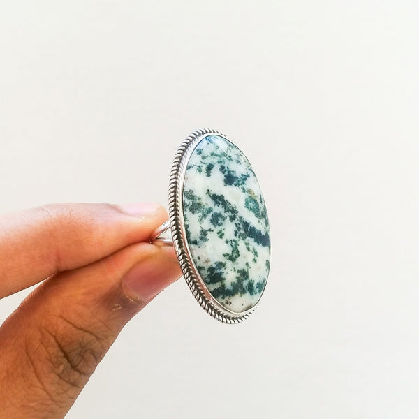 'Antheia' Tree Agate 925 Solid Sterling Silver Ring