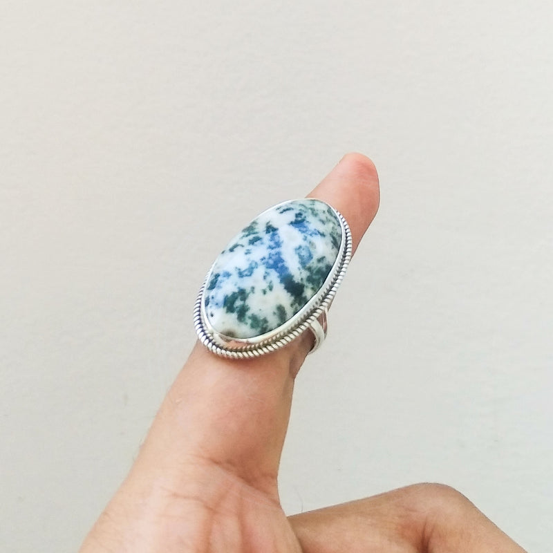 'Antheia' Tree Agate 925 Solid Sterling Silver Ring