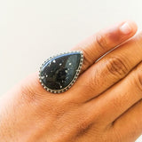 'HEBE' Black Serpentine 925 Solid Sterling Silver Ring