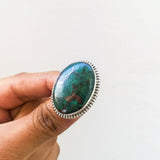 'RHEA' Chrysocolla 925 Solid Sterling Silver Ring