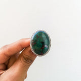 'RHEA' Chrysocolla 925 Solid Sterling Silver Ring