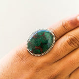 'RHEA' Chrysocolla 925 Solid Sterling Silver Ring