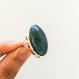 'Minimalist' Bloodstone 925 Solid Sterling Silver Ring