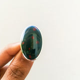 'Minimalist' Bloodstone 925 Solid Sterling Silver Ring