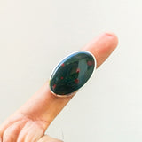 'Minimalist' Bloodstone 925 Solid Sterling Silver Ring