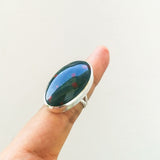 'Minimalist' Bloodstone 925 Solid Sterling Silver Ring