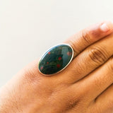 'Minimalist' Bloodstone 925 Solid Sterling Silver Ring