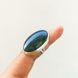 'Minimalist' Bloodstone 925 Solid Sterling Silver Ring