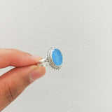 'Fortuna' Chalcedony 925 Solid Sterling Silver Ring