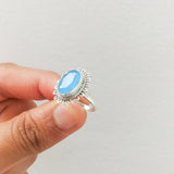 'Fortuna' Chalcedony 925 Solid Sterling Silver Ring