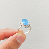 'Fortuna' Chalcedony 925 Solid Sterling Silver Ring