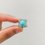 'Achelois' Turquoise 925 Solid Sterling Silver Ring