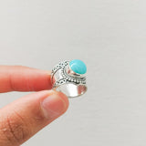 'Achelois' Turquoise 925 Solid Sterling Silver Ring