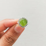 'BIA' Peridot 925 Solid Sterling Silver Ring Cabochon