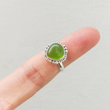 'BIA' Peridot 925 Solid Sterling Silver Ring Cabochon