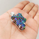 'Modern' Titanium Druzy 925 Solid Sterling Silver Pendant