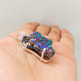 'Modern' Titanium Druzy 925 Solid Sterling Silver Pendant