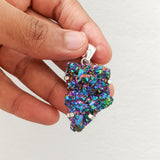 'Modern' Titanium Druzy 925 Solid Sterling Silver Pendant