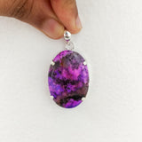 'Minimalist' Purple Dendritic Opal 925 Solid Sterling Silver Pendant