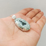 'Minimalist' White Agate 925 Solid Sterling Silver Pendant