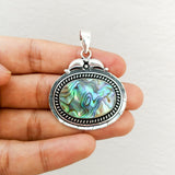 'Boho' Abalone 925 Solid Sterling Silver Pendant