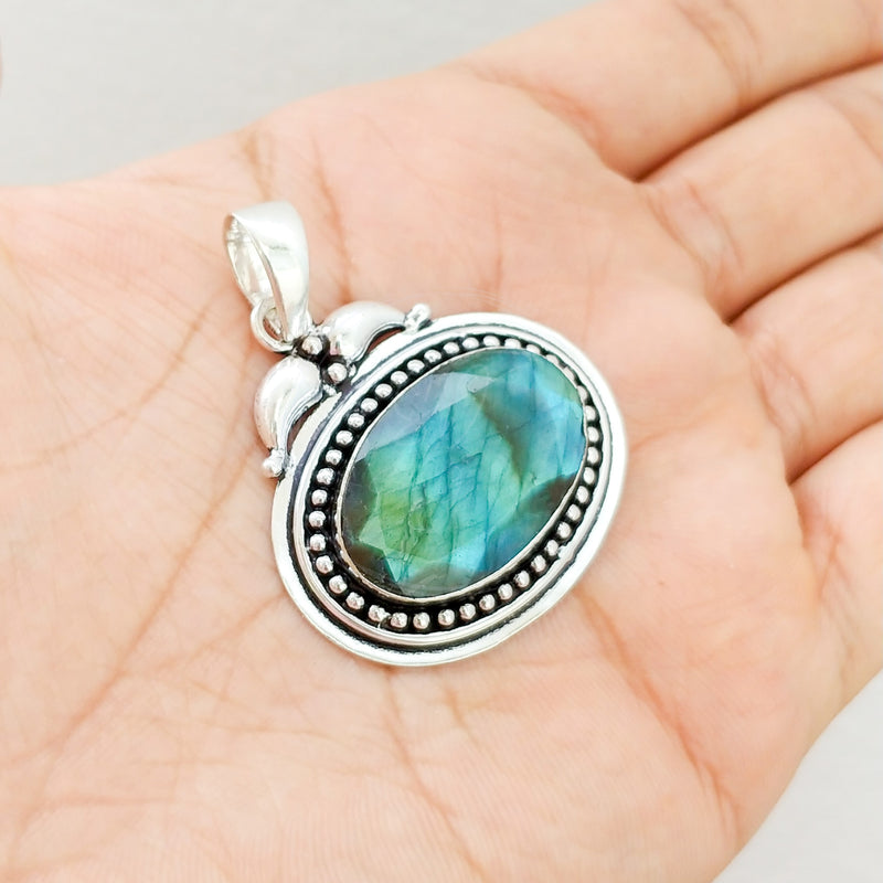 'Boho' Abalone 925 Solid Sterling Silver Pendant