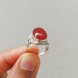 'Fortuna' Carnelian 925 Solid Sterling Silver Ring