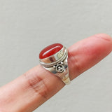 'Fortuna' Carnelian 925 Solid Sterling Silver Ring