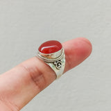 'Fortuna' Carnelian 925 Solid Sterling Silver Ring