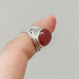 'Fortuna' Carnelian 925 Solid Sterling Silver Ring