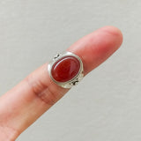 'Fortuna' Carnelian 925 Solid Sterling Silver Ring