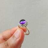 'Minimalist' Amethyst 925 Solid Sterling Silver Ring