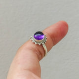 'Minimalist' Amethyst 925 Solid Sterling Silver Ring