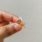 'Minimalist' Citrine 925 Solid Sterling Silver Ring