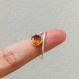 'Minimalist' Citrine 925 Solid Sterling Silver Ring