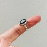 'Minimalist' Black Onyx 925 Solid Sterling Silver Ring