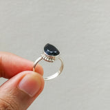 'Modern' Black Onyx 925 Solid Sterling Silver Ring