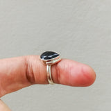 'Modern' Black Onyx 925 Solid Sterling Silver Ring