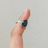 'Modern' Black Onyx 925 Solid Sterling Silver Ring