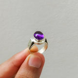 'Boho' Amethyst 925 Solid Sterling Silver Ring