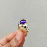 'Boho' Amethyst 925 Solid Sterling Silver Ring