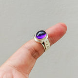 'Boho' Amethyst 925 Solid Sterling Silver Ring